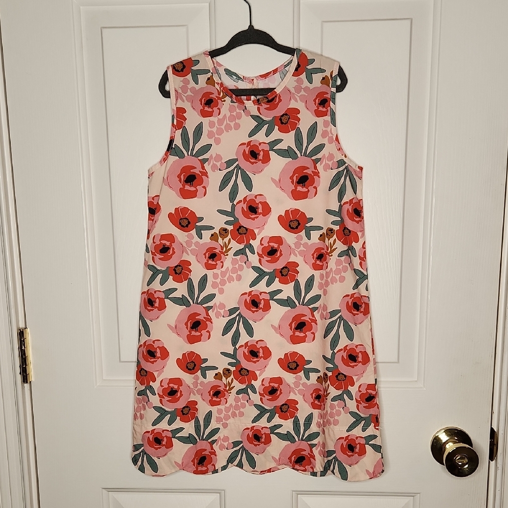 Petit Peony Light Pink Sleeveless Peony Print Dress Size 8Y